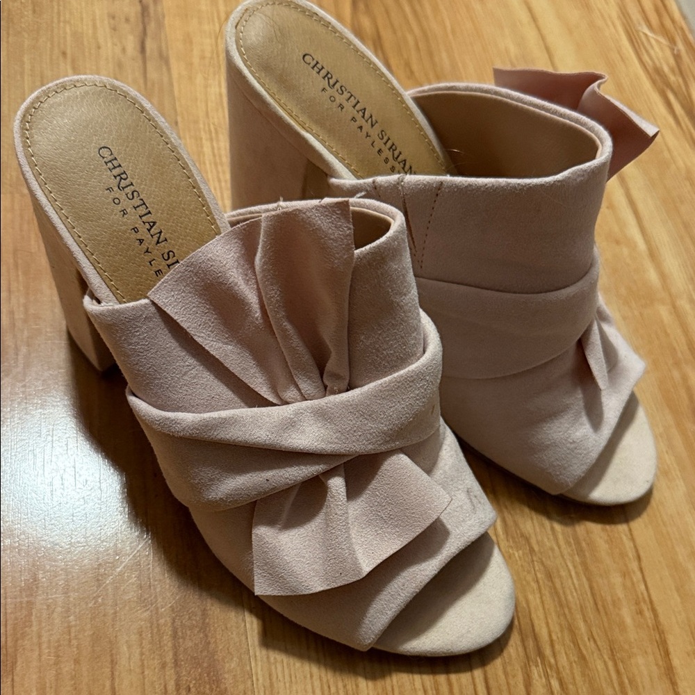 Christian Siriano Blush Ruffle Mules